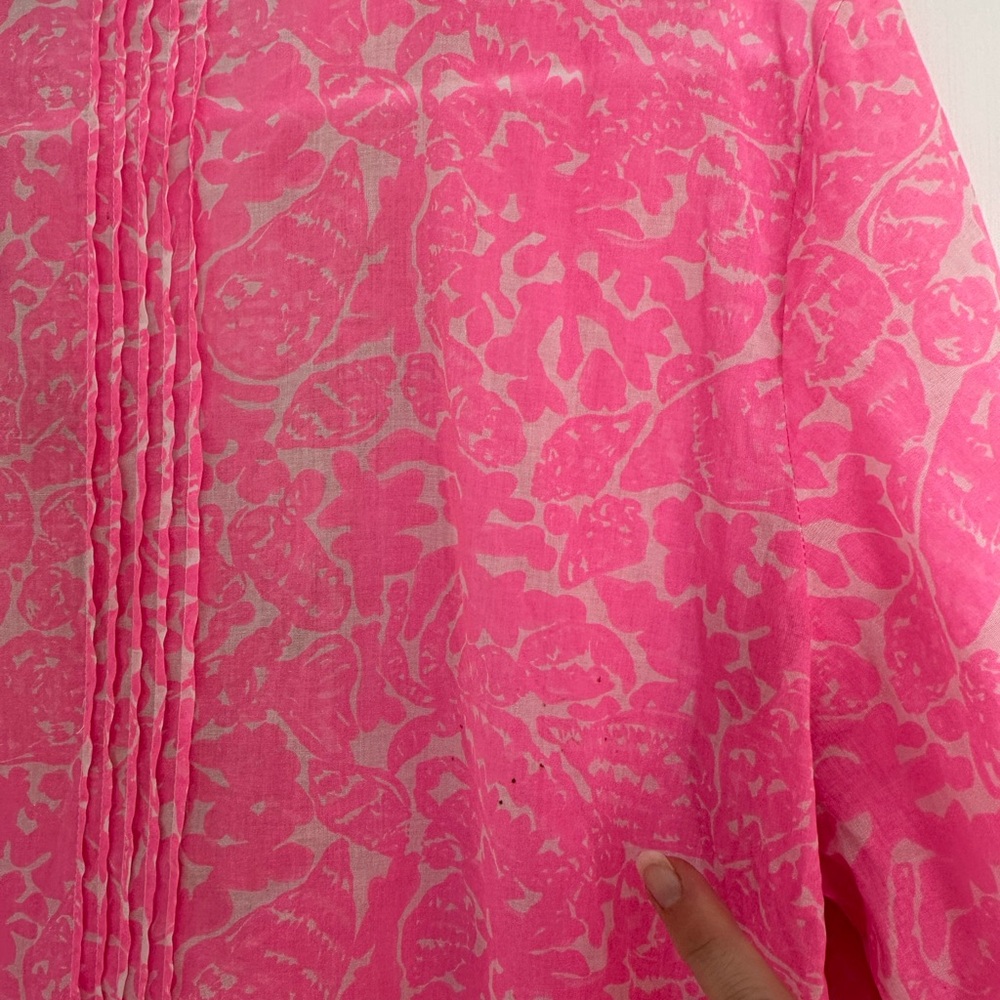Lilly Pulitzer Pink Embroidered V-Neck Tunic - Picture 4 of 4